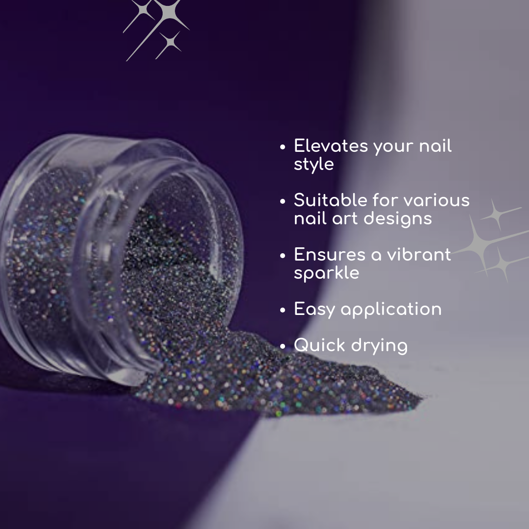 Multicolor Glitter Nail Art Powder Dust (Pack of 6)